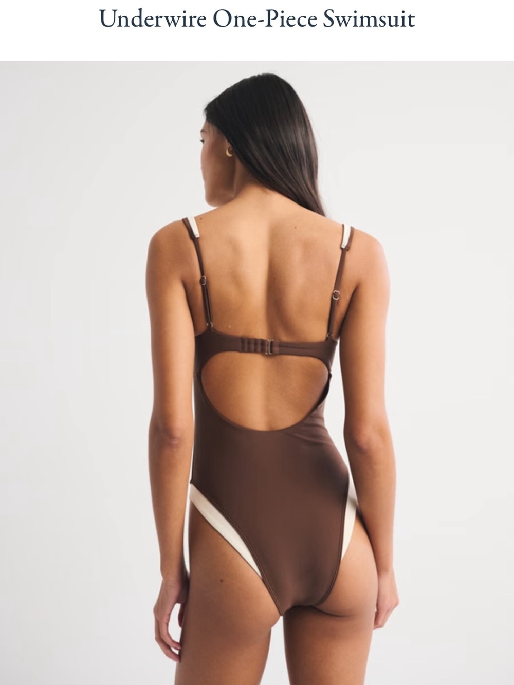Abercrombie underwire one-piece swimsuit, cocoa, large, NEW - Picture 3 of 6